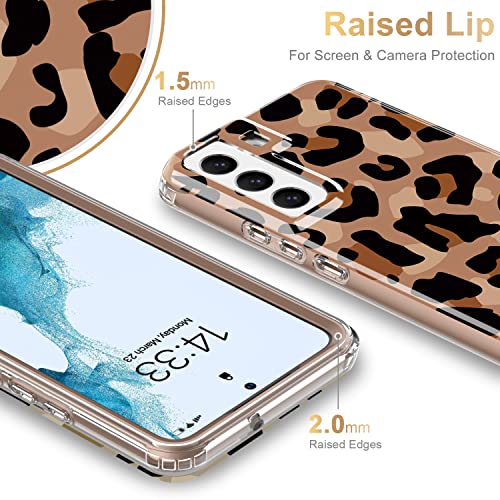ESDOT Funda para Samsung Galaxy S22 Plus, grado militar, prueba de caída de 21 pies, resistente con diseños de moda para mujeres y niñas, funda protectora para Galaxy S22+ Plus 6.6 pulgadas, estampado guepardo hermoso