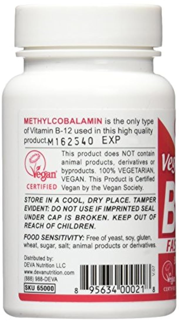 Comprimidos Vegan B12 Fast Dissolve, 90 tabletas (1 paquete)