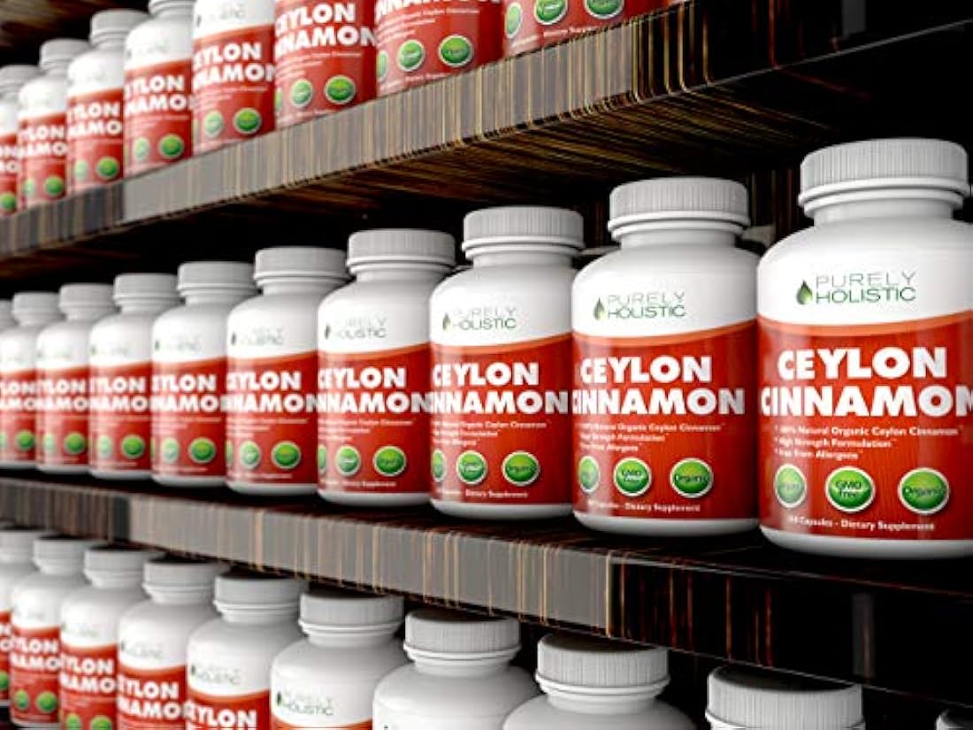 Ceylon Canela Cápsulas orgánicas 1500 mg 150 cápsulas canela