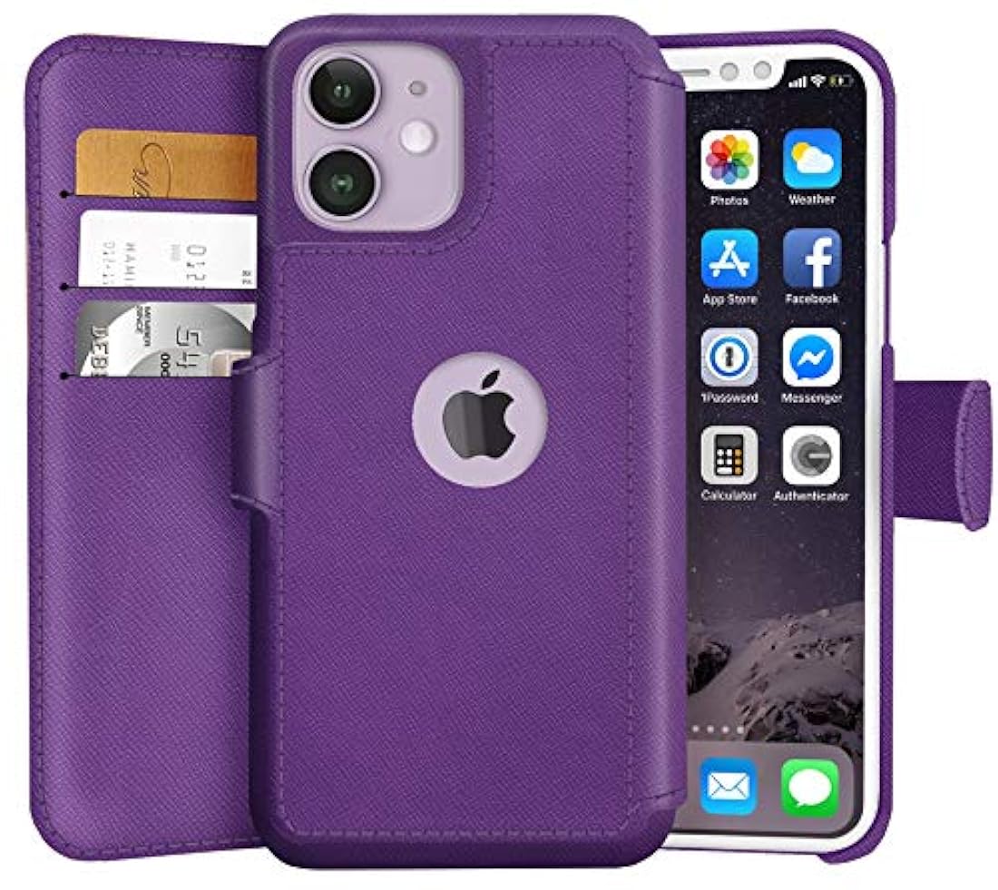 LUPA - Funda tipo cartera para iPhone 11, 11, Púrpura