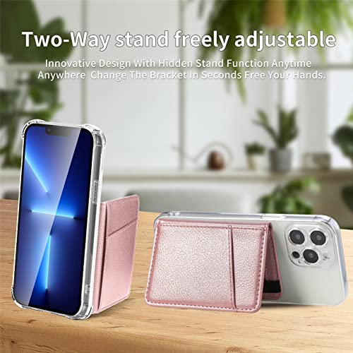 TopFunny Funda tipo cartera para teléfono móvil, soporte para tarjetas de crédito para la parte posterior de las fundas de teléfono, funda tipo cartera de cuero compatible con iPhone, Samsung Galaxy Android, la mayoría de los smartphones, oro rosa