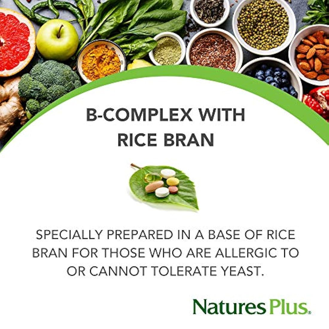Nature 's Plus – B-Complex W/Arroz Bran, 90 tabletas