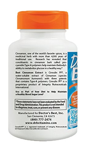 Doctor's Best Extracto de canela Cinnulina Pf 60 cápsulas