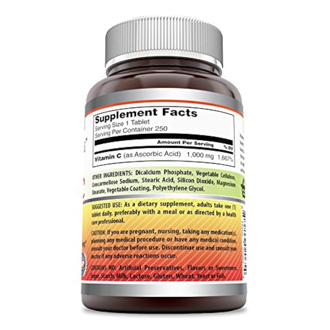 Vitamina C 250 comprimidos de 1000 mg