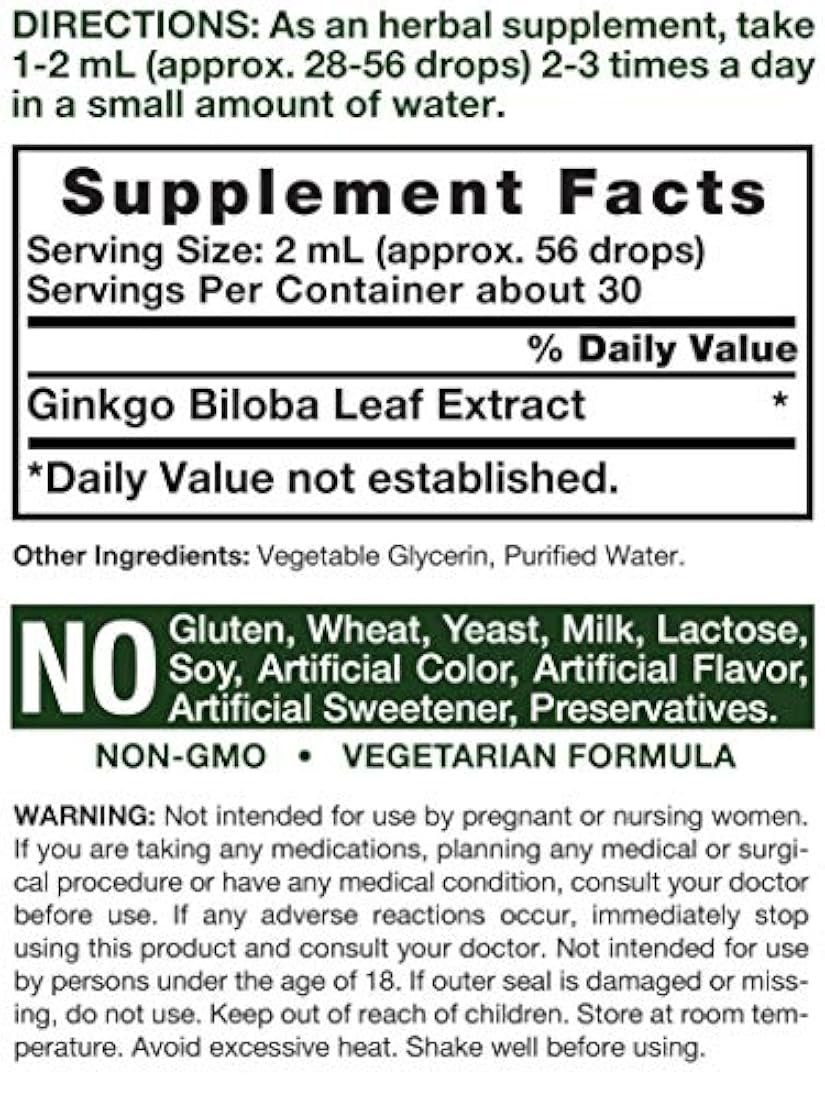 Horbaach Ginkgo Biloba - Extracto líquido de hoja de Biloba