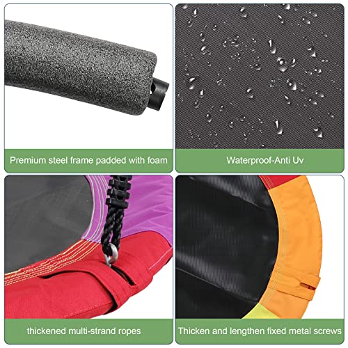 Columpios de árbol para niños al aire libre (arcoíris)