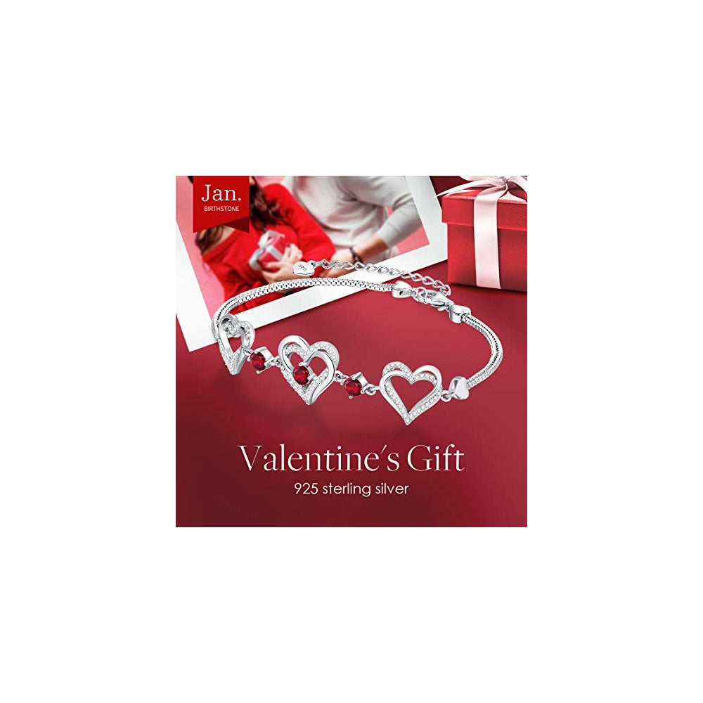 Pulseras y tobilleras de plata fina con colgante de corazón