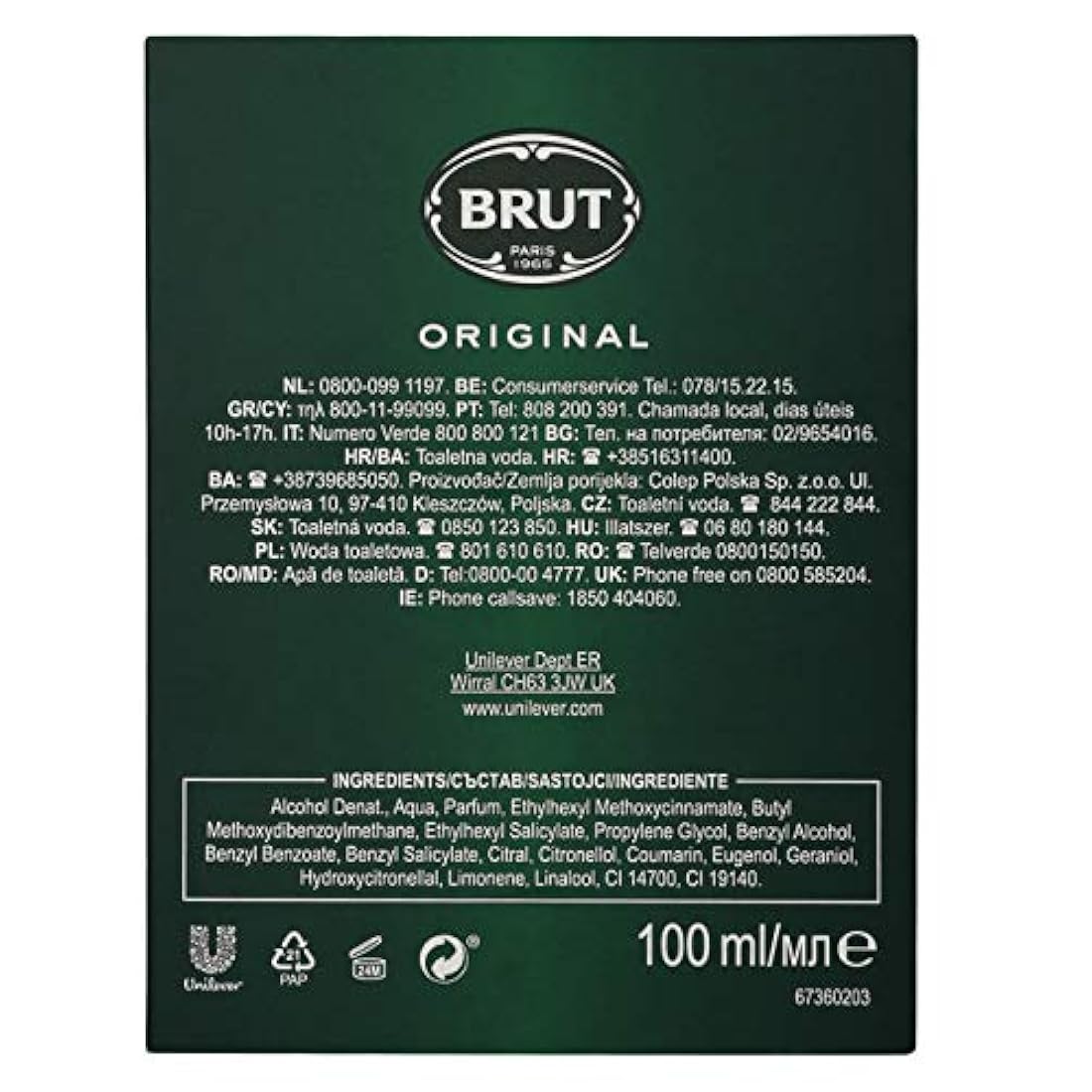 Fabergé Brut Original Eau de Toilette Spray 3.4 fl oz/3.3oz