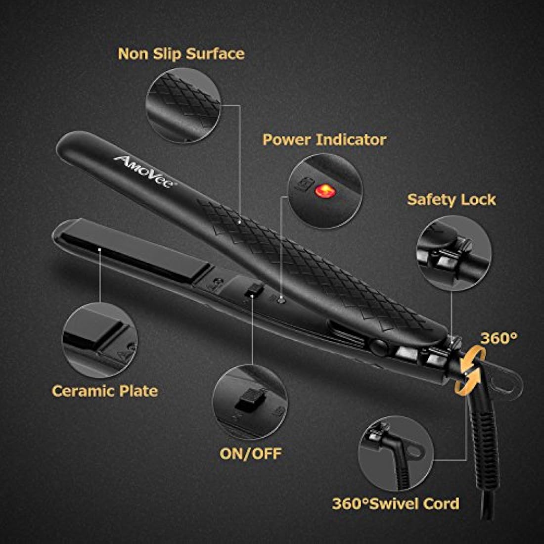 Plancha de viaje inteligente de cerámica y turmalina
