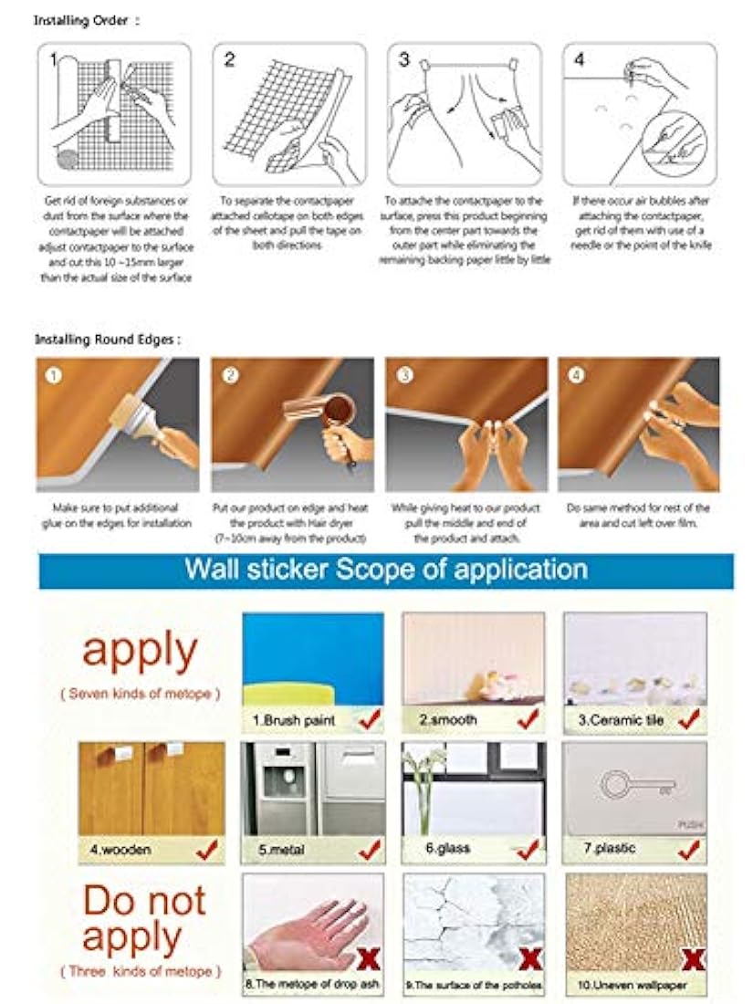 Papel pintado autoadhesivo decorativo rojo (16.4 ft)