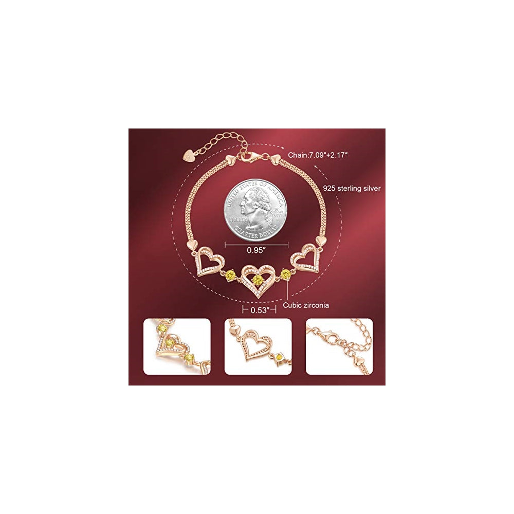 Pulseras y tobilleras plata fina 925 con colgante de corazón