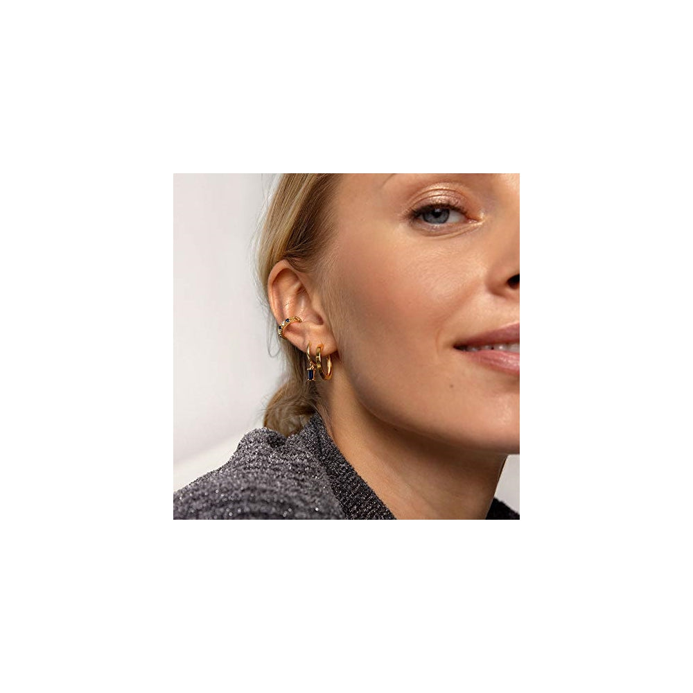 Aretes chapados en oro de 18 quilates sin perforación