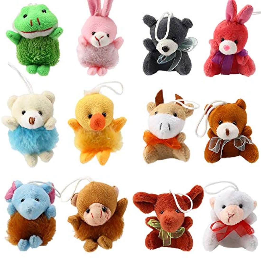 Juego de juguetes de peluche de 28 piezas animales pequeños