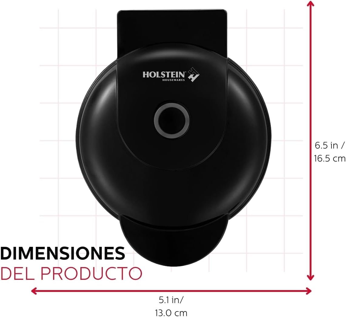 Mini Waffle Maker Holstein, Antiadherente, 4 pulgadas, Rápido