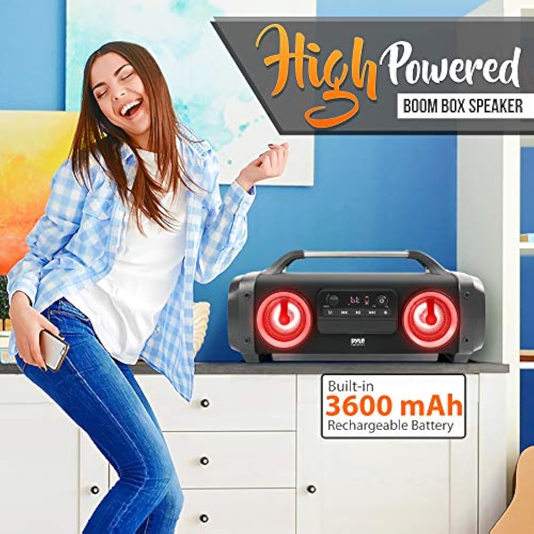 Parlante portátil inalámbrico Bluetooth PYLE-HOME PBMSPG144