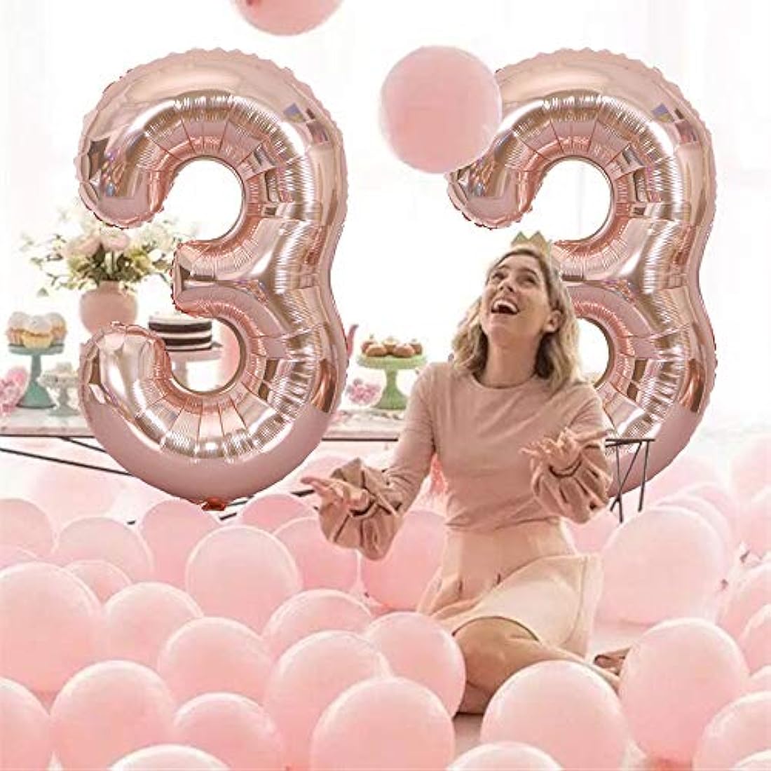 Globos gigantes de 40 pulgadas con número 33 para cumpleaños