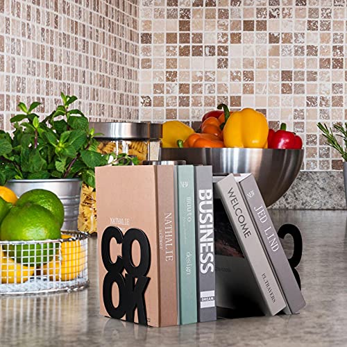 Sujetalibros decorativos de metal para libros, escritorio, cocina, libros, estanterías, diseño de aspecto distintivo, soportes de metal