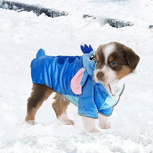 Disfraz para mascotas Gimilife, sudadera con capucha para perro, pijama de Navidad para mascotas, abrigo para mascotas, para perros y gatos pequeños, medianos y grandes, con diseño de Stitch de Disney, para Halloween e invierno
