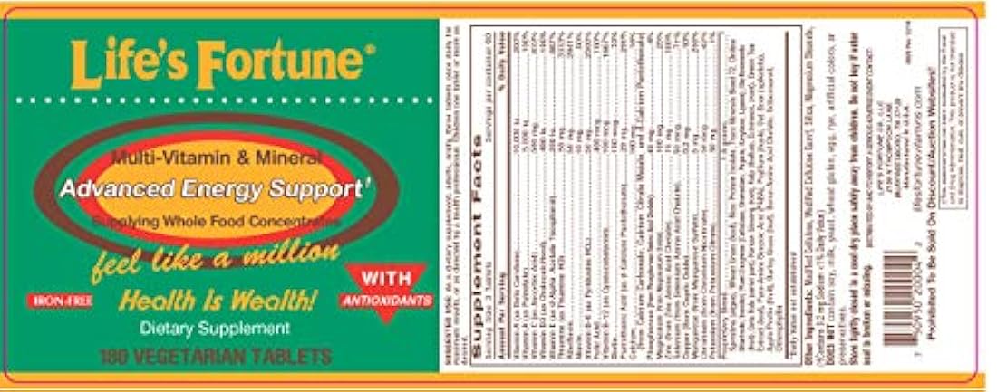 multi vitamínico y mineral fuente de energía natural