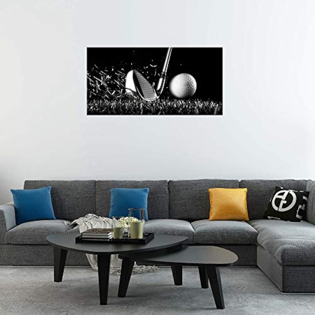 cuadro 1 pieza con impresión en lienzo color blanco