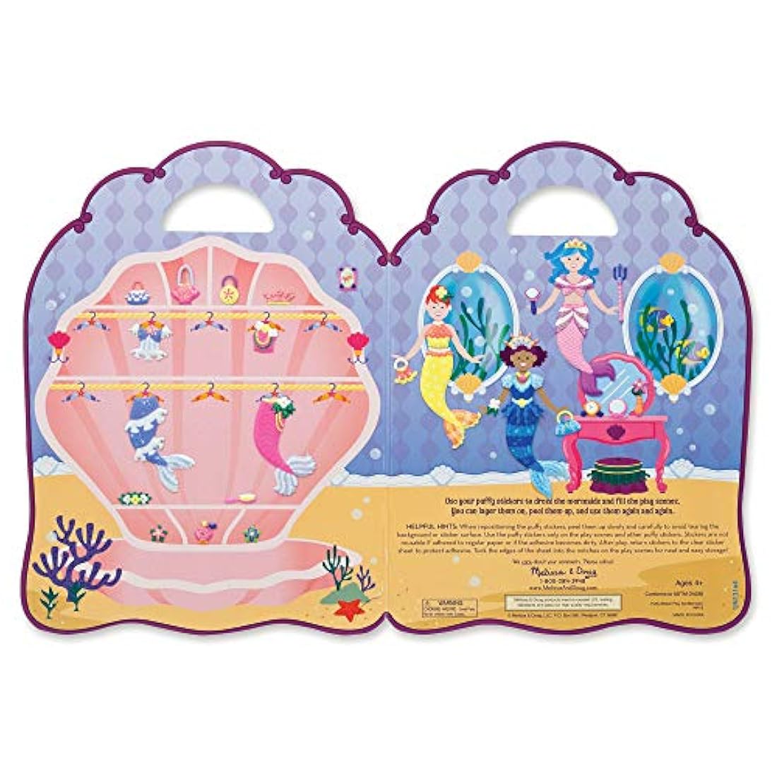 Juego de pegatinas hinchadas Sirenita 65 pegatinas