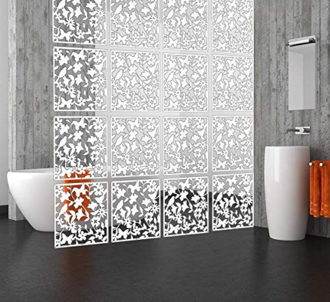 Panel decorativo colgante de PVC color blanco/12 piezas.