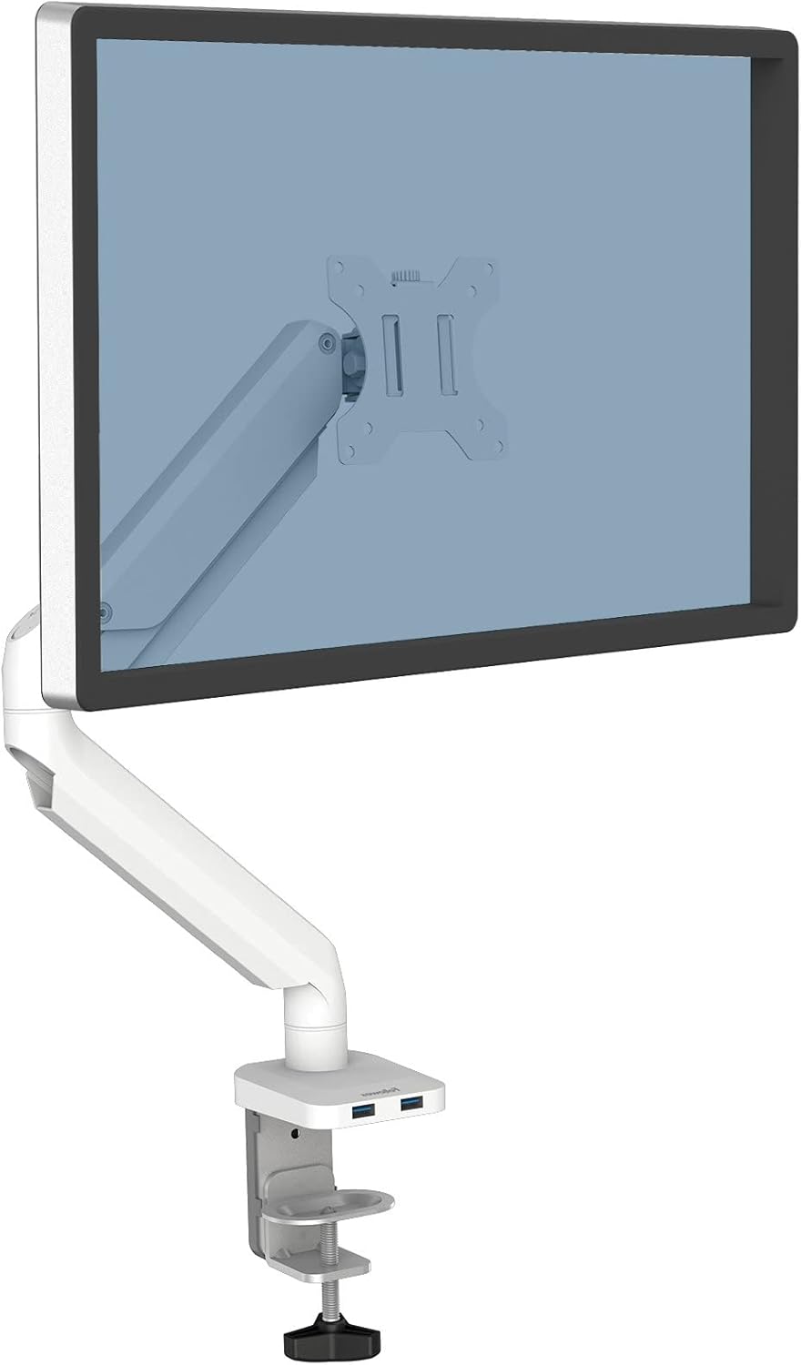 Brazo Monitor Fellowes Platino, 32, Rotación 360°, USB