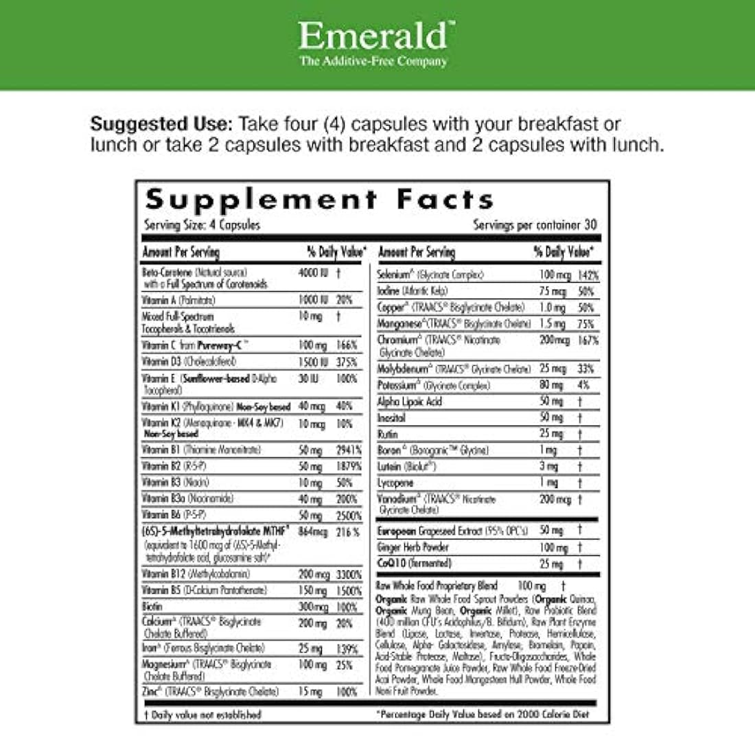 Prenatal 4-Daily Multi - Multivitamínico con ácido fólico