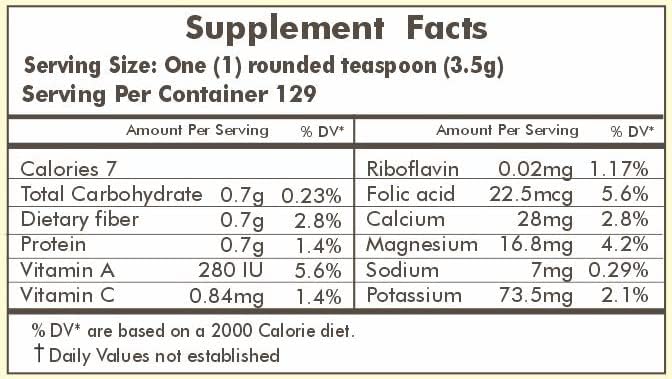 Suplementos Alimenticios Polvo de alfalfa orgánica