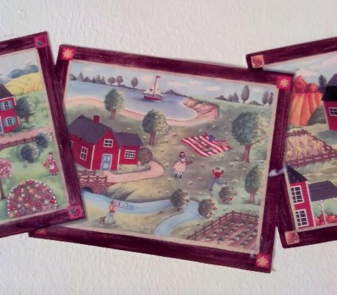 cenefa País Seasons Tema en 4 paneles plantilla