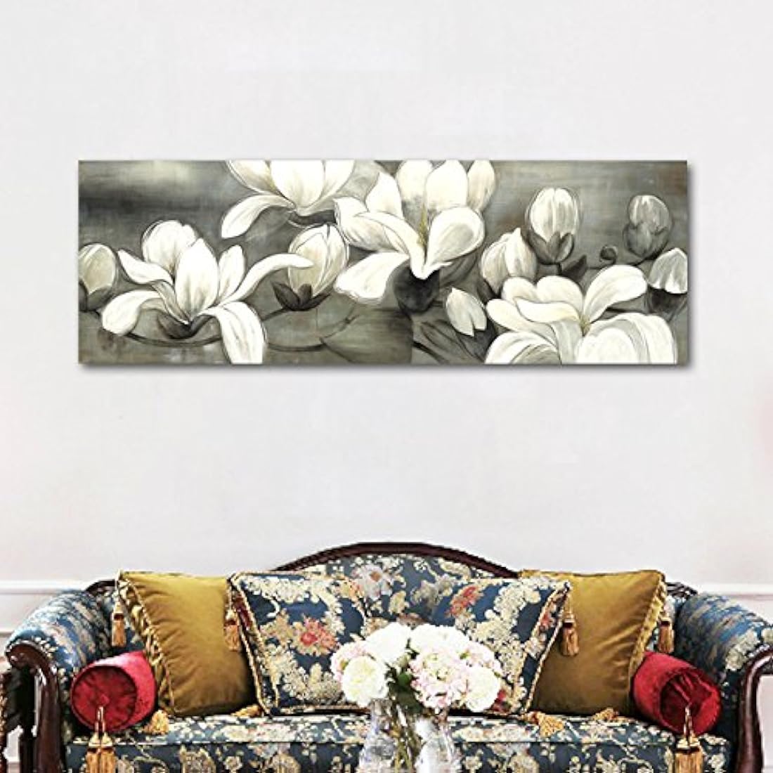 Wieco Art - Ilustraciones de magnolia moderno en lona.