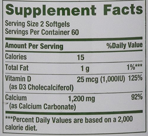 Absorbable Calcium, 1200mg, Plus 1000IU Vitamin D3