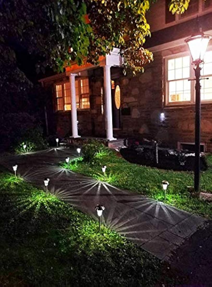 Juego de 6 luces metálicas solares para camino., Bronce