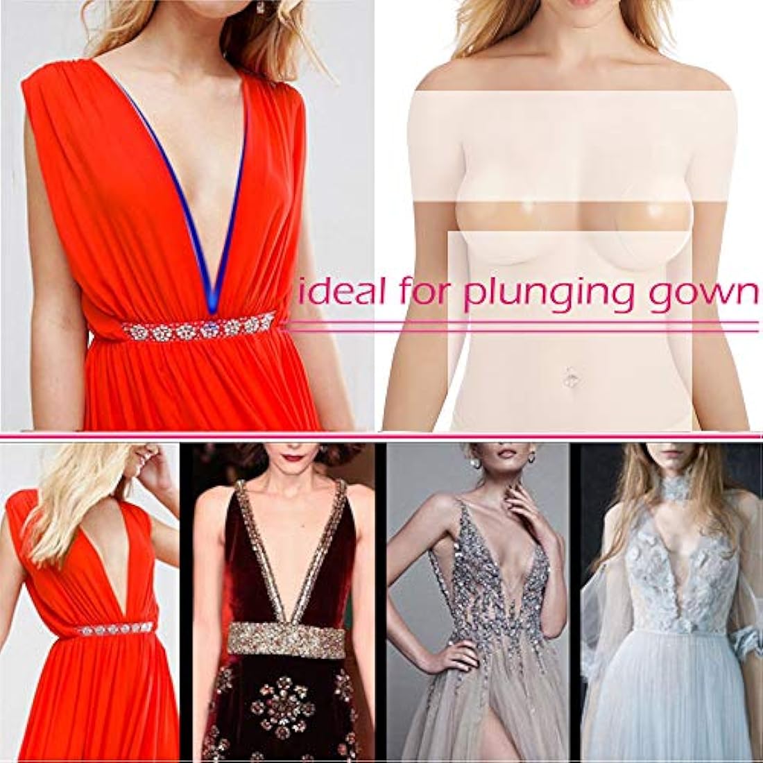 Tazas invisibles para sostén de levantamiento de senos