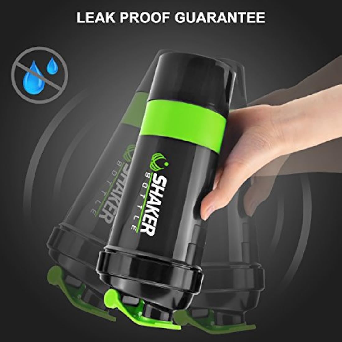 Botella de agua deportiva con 3 capas, antideslizante