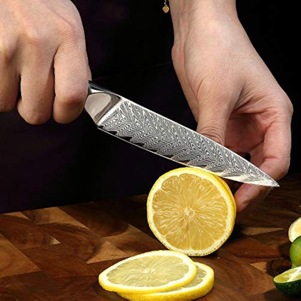 SIXILANG Damasco - Cuchillo de chef, Damasco 3 piezas