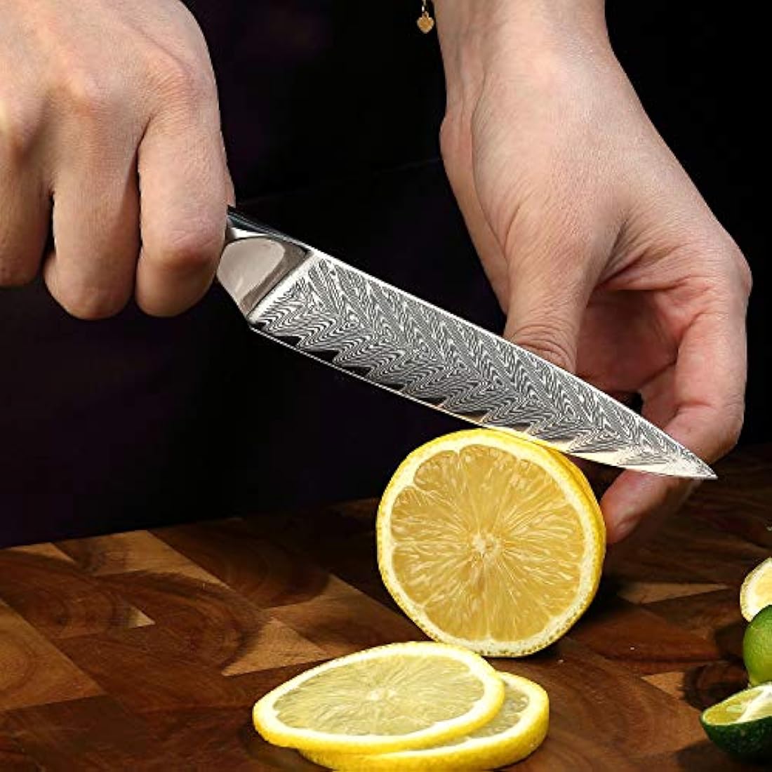 SIXILANG Damasco - Cuchillo de chef, Damasco 3 piezas