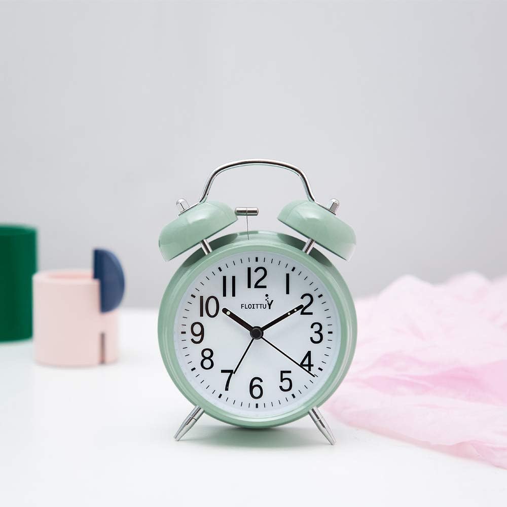 Reloj Despertador con Campana y Luz de Fondo para Dormitorio