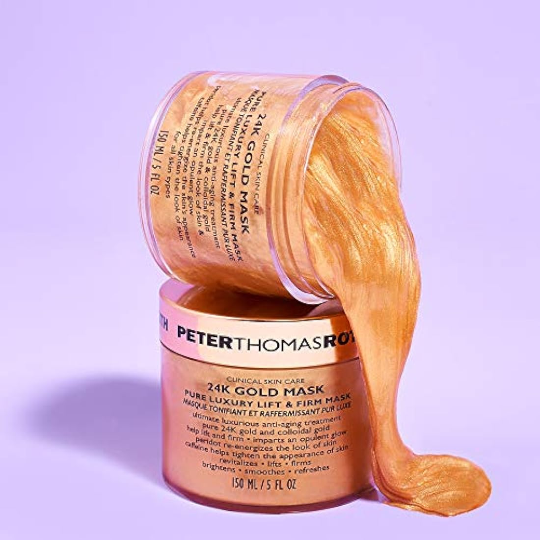 Máscara de oro de 24 K puro de lujo que levanta y reafirma