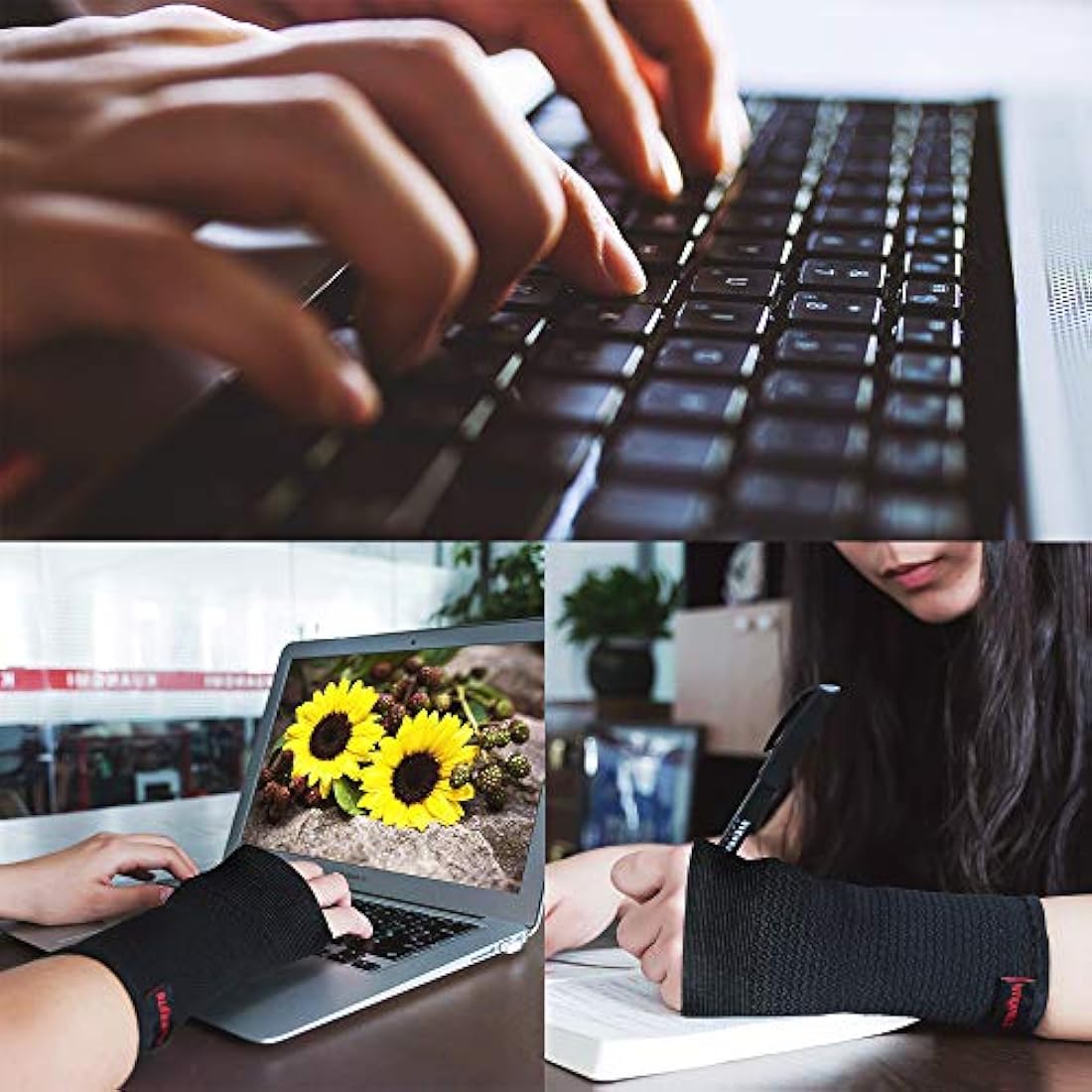 Muñequera de compresión con manga de apoyo