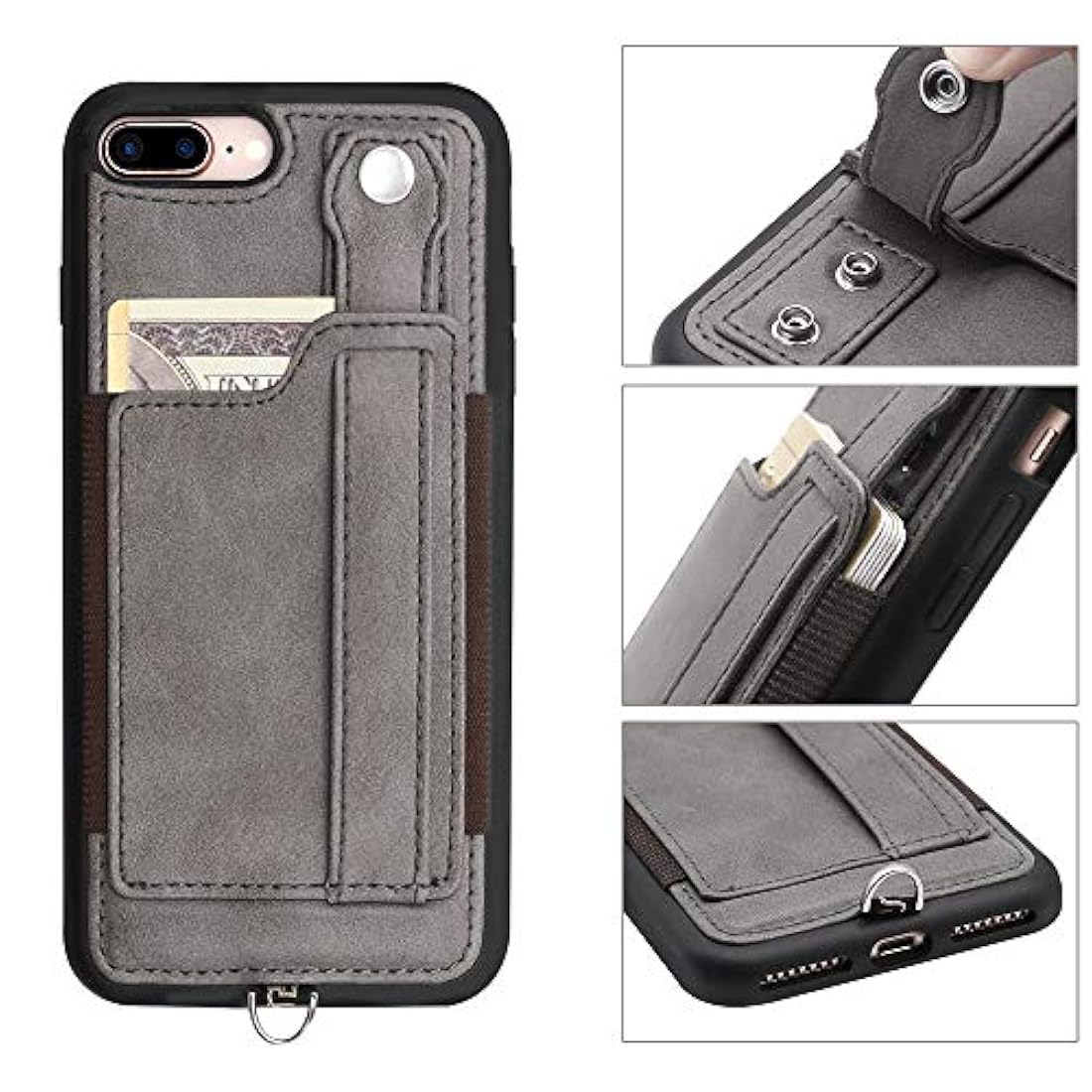 TOOVREN - Funda para collar de iPhone Gris