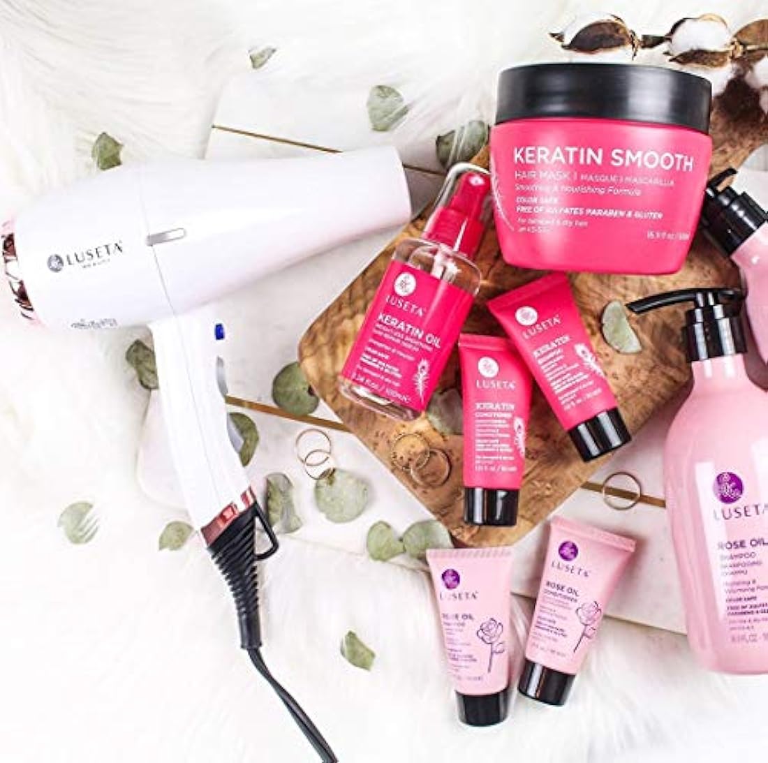 Luseta Mascarilla para cabello queratina,aceite macadamia