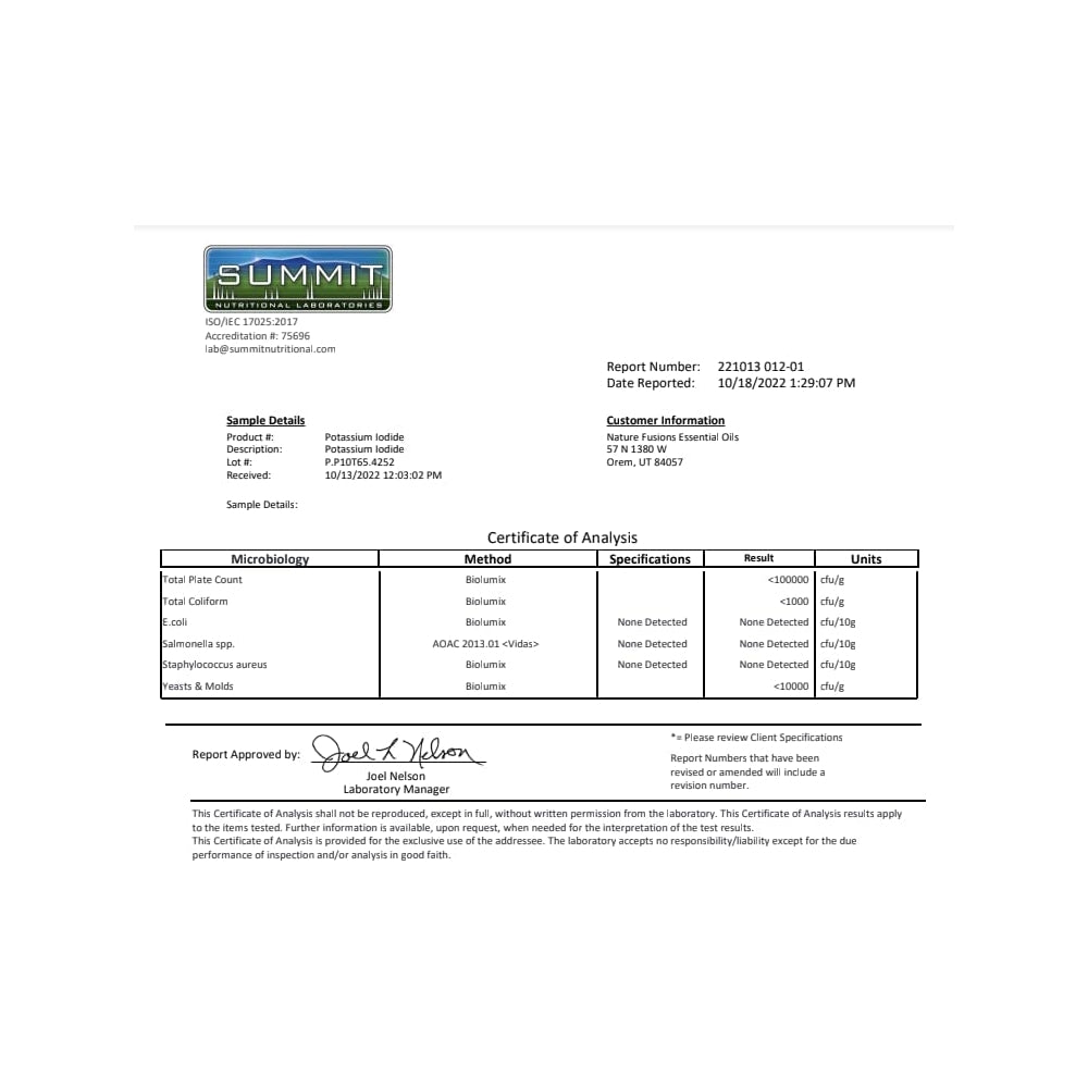 Suplementos Alimenticios yoduro de potasio 130 mg