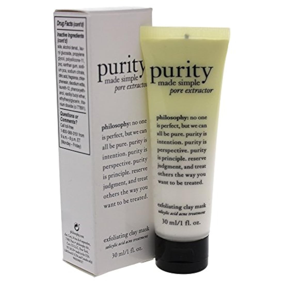 Máscara exfoliante de arcilla para extraer poros simples