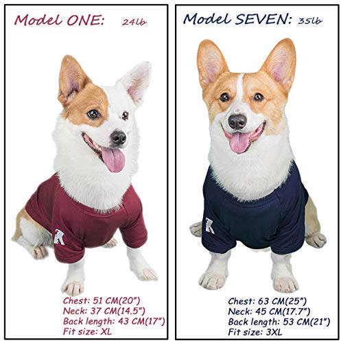Koneseve Camisas para perros, camiseta en blanco, suave para perros pequeños, medianos y grandes, ropa de cachorro, ropa transpirable de algodón para gatos, camisa básica para gatitos, ropa adorable y acogedora, casual, paquete de 2 unidades, azul y rojo