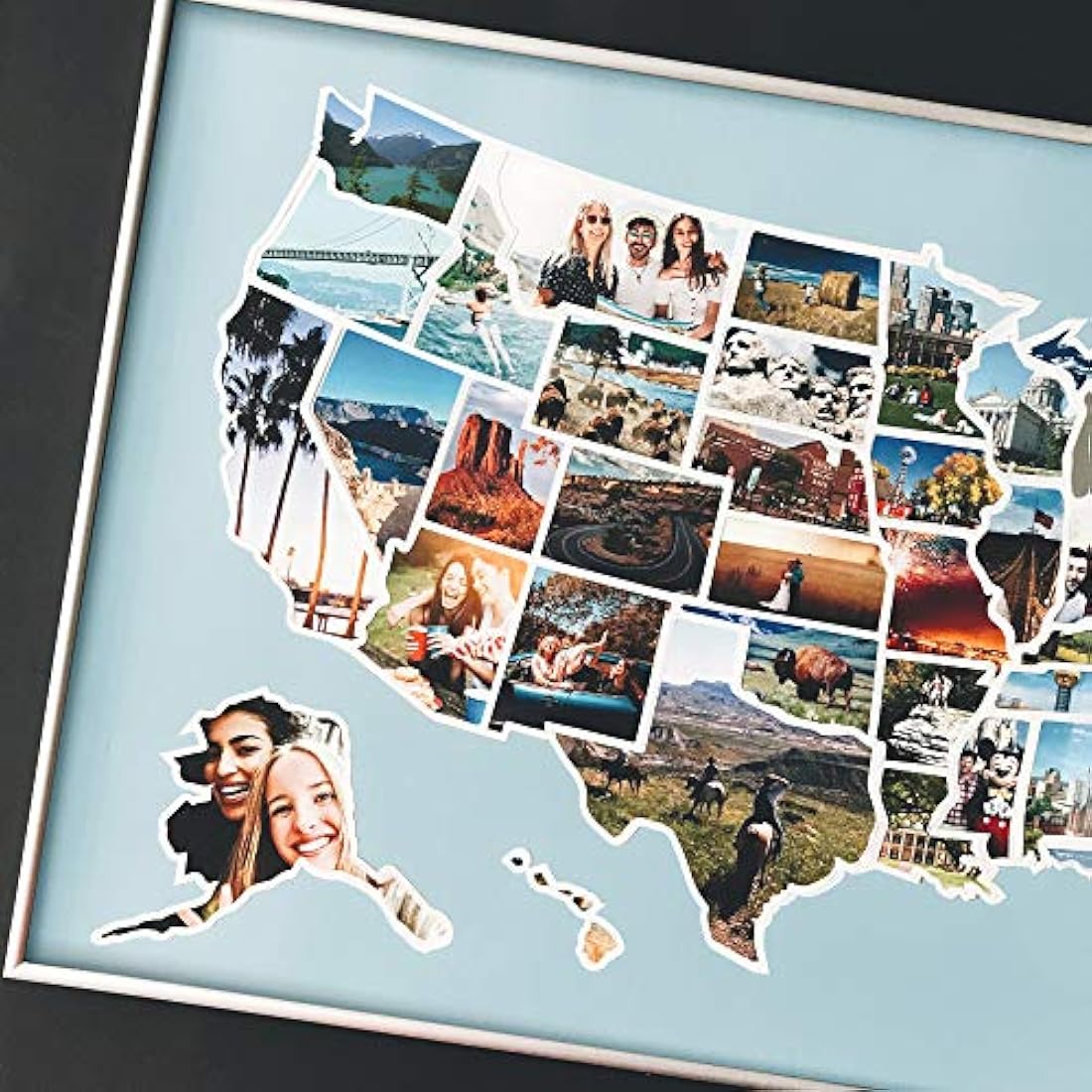 1DEA.me USA - Cuadro de Mapa de fotos de 50 estados de USA