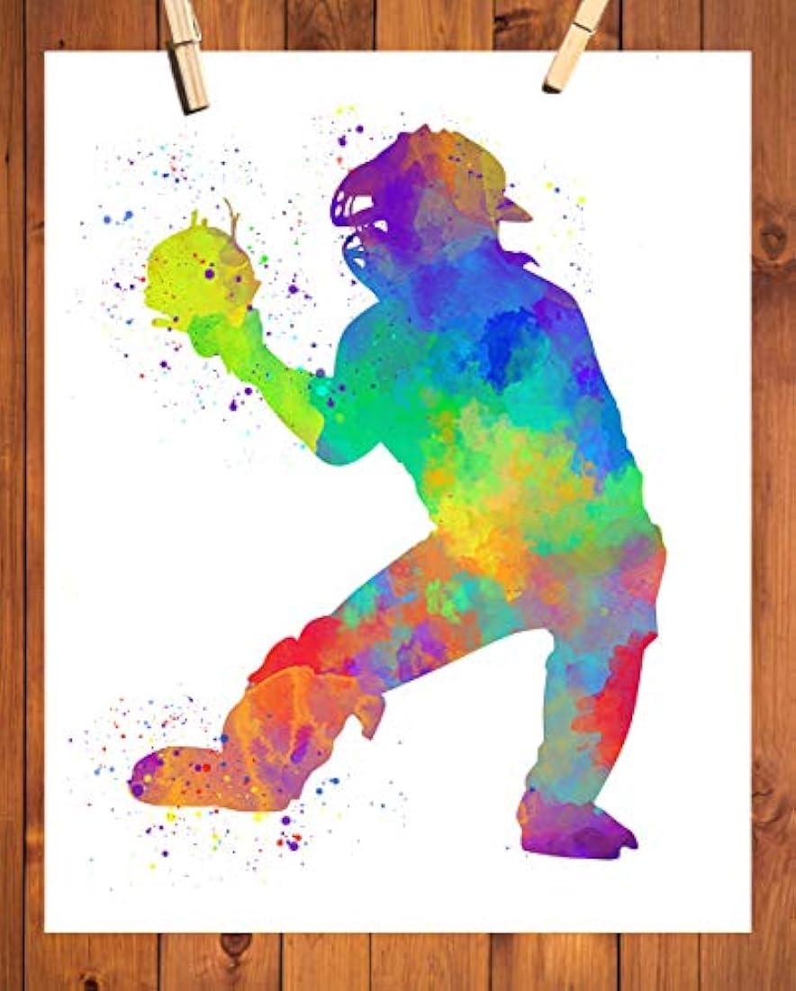 Impresión de arte abstracto de pared de béisbol 11x14