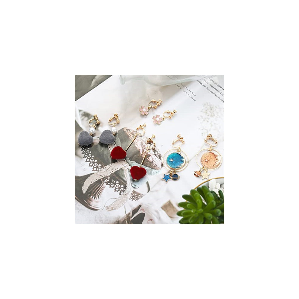 Aretes colgantes de clip para mujeres 16 pares