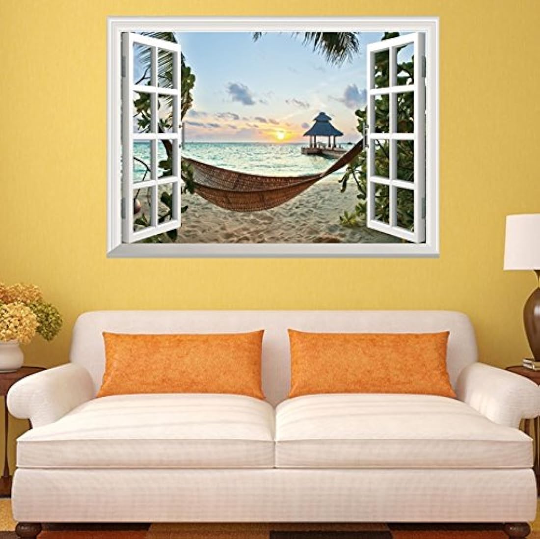 Adhesivo decorativo para pared, diseño de ventana