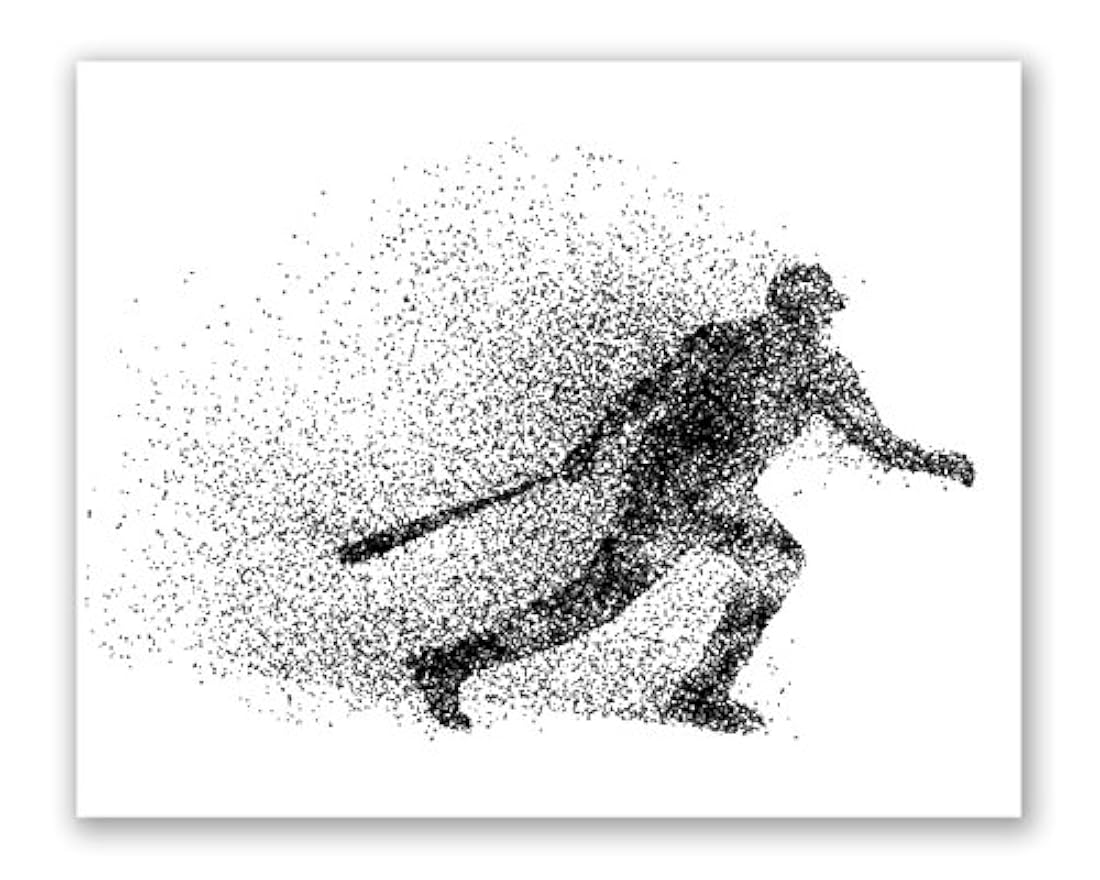 Silueta de las partículas de béisbol (8x10)